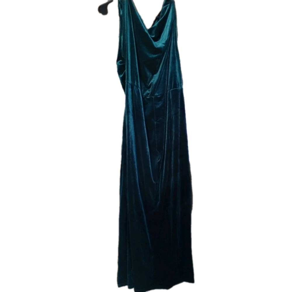 SHEIN Plus Size Green Velvet Cowl Neck Maxi Dress Sleeveless Party Christmas 4XL - Picture 3 of 5